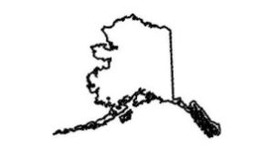 state of alaska black outline with white background